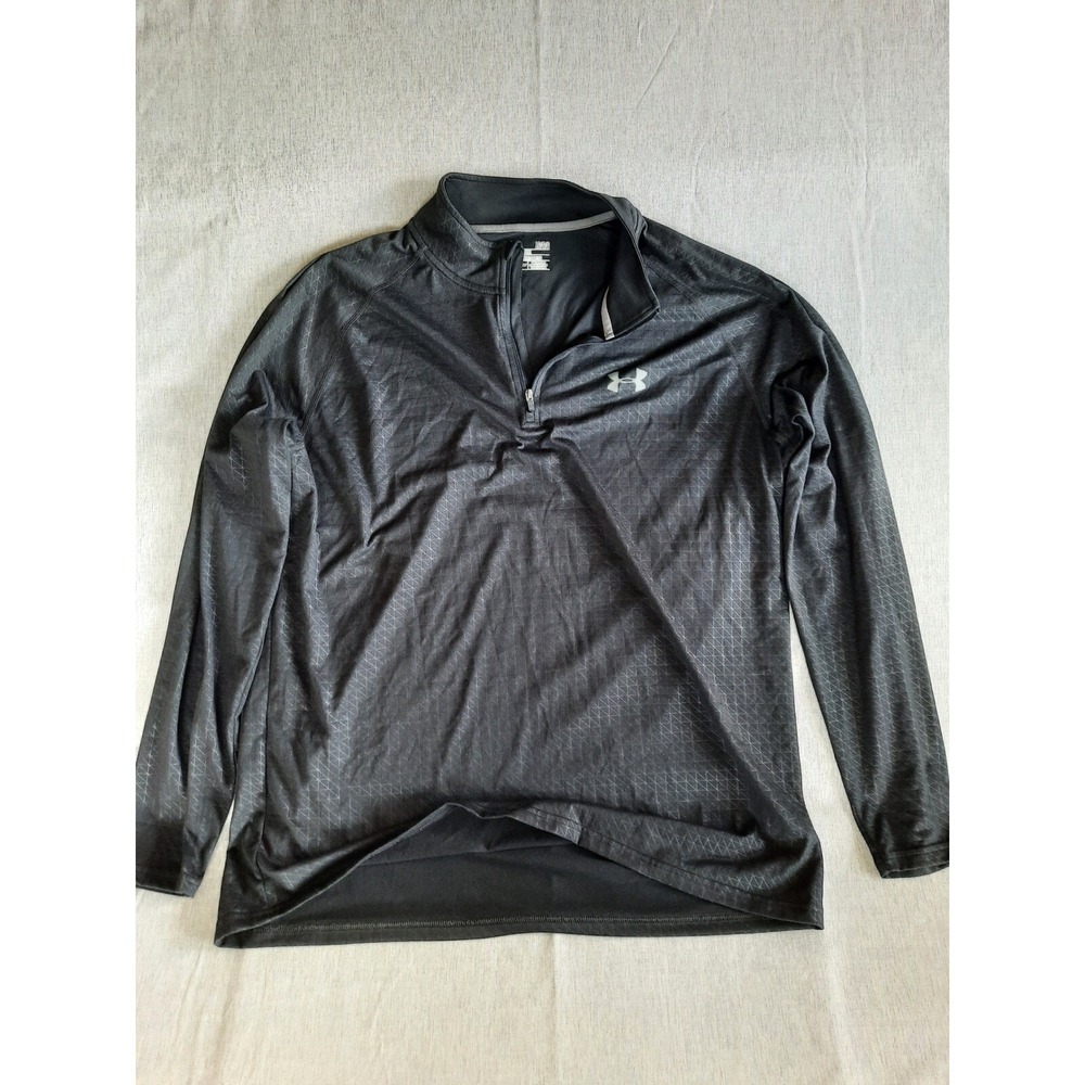 Under Armour Heat Gear Men's Large Geometric Active Quarter Zip Pullover Sweater
